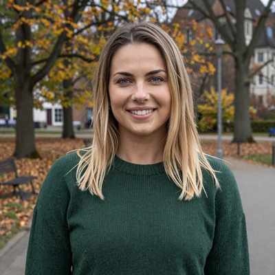 Lena, a German woman from Hamburg open to a committed cross-cultural relationship