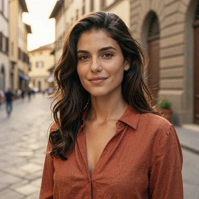 Giulia, an Italian woman from Florence seeking a serious relationship with an American man